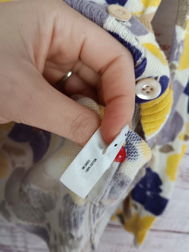 GAP Suéter Mujer’s XS Floral Cárdigan Largo Púrpura Amarillo Marrón Camel Foto 4 de 4