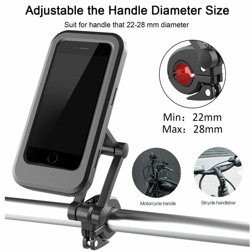 Waterproof Motorcycle MTB Bike Bicycle Handlebar Holder Mount For Cell Phone GPS - Image 3 of 4