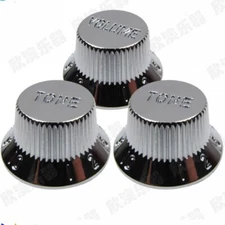 1 Set Chrome Silver Electric Guitar  Control Knobs Cap For Installation hole 6mm