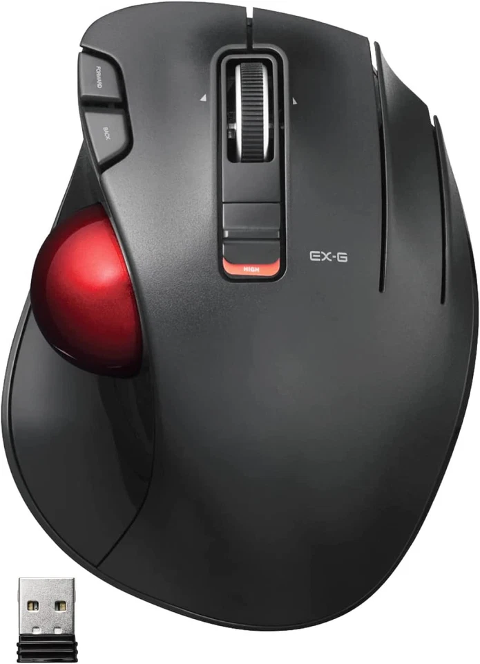 Wireless Trackball Mouse Japan Elecom Thumb 6 Buttons Tilt M-XT3DRBKG Gaming EXG - Image 2 of 4