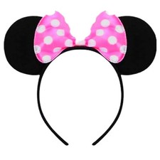 Pink Bow Ears Mouse Headband for Girls - Minnie Mouse Halloween Party Accessory