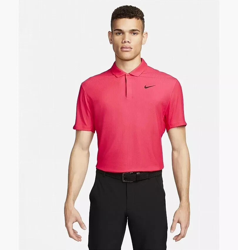 Mens Nike Dri-FIT Tiger Woods Sz XL Golf Polo Shirt Dark Pink