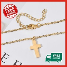 18K Gold Plated Pendant Necklace Cross Shape