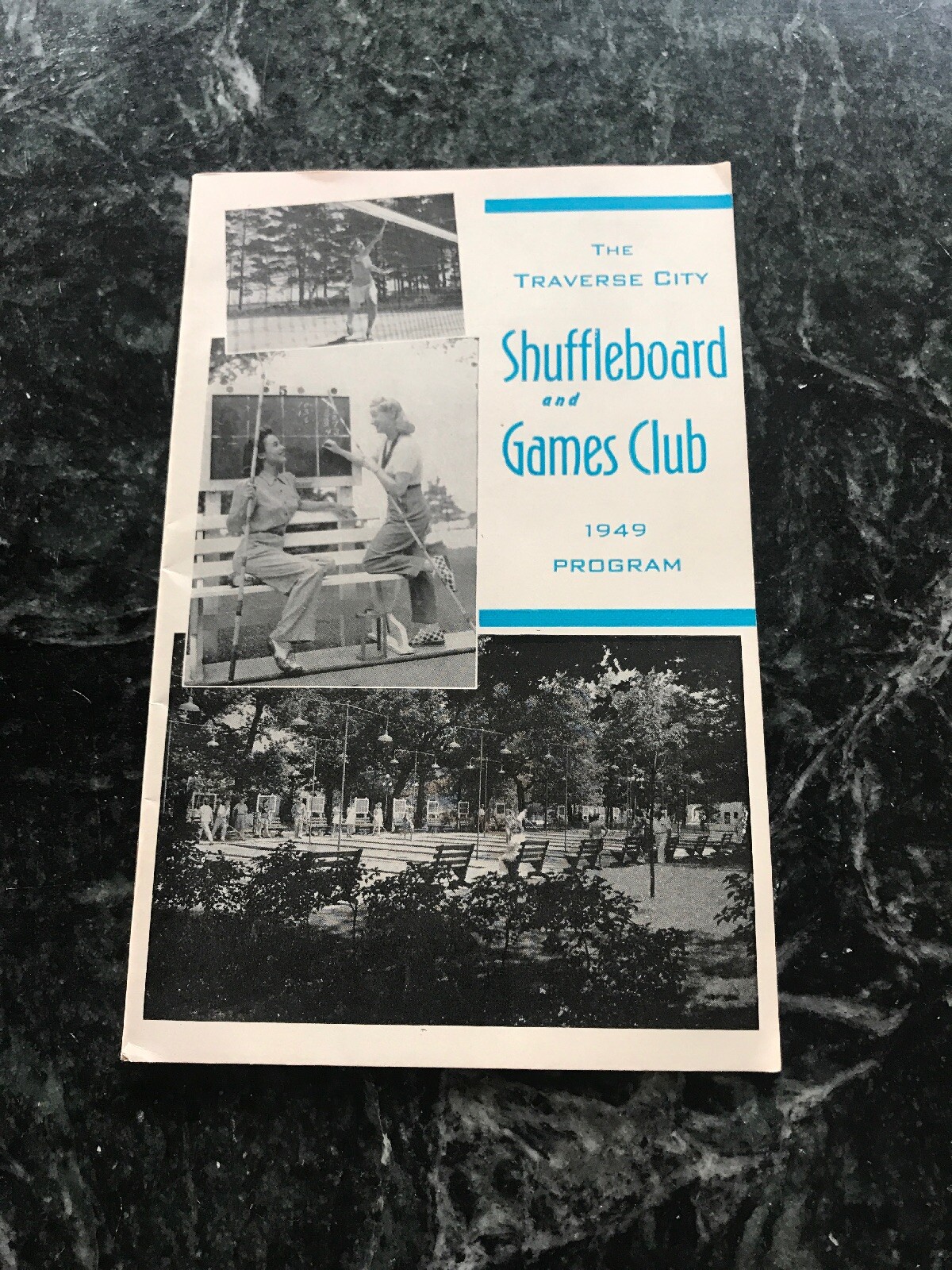 Vtg Program 1949 Traverse City MI Shuffleboard Club Local Company Ads