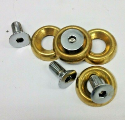 chrome N brass SOFTAIL RECESSED FLAT SIDE GAS TANK MOUNT harley fuel split bob