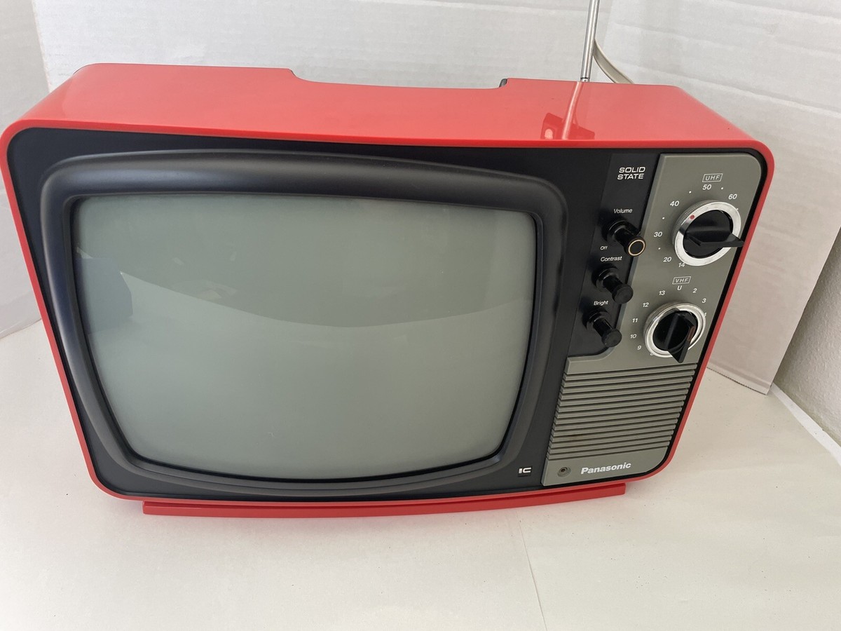 1970s Vintage Panasonic TR-622 Black-and-White TV Television RED