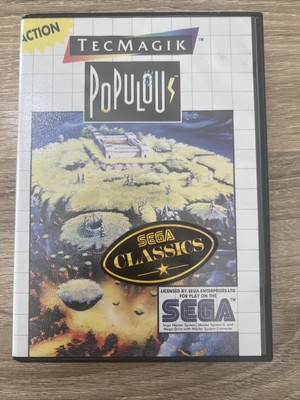 Populous Sur Sega Master System - PAL, 1987, Testé Fonctionnel, Très Bon état