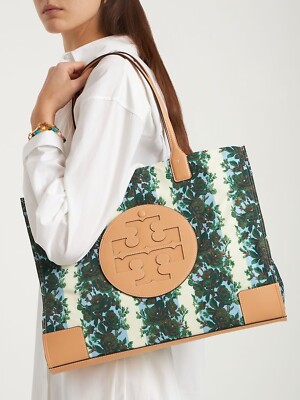 TORY BURCH ELLA RAYURE FLEURIE Printed Tote BagStyle # 143238 New
