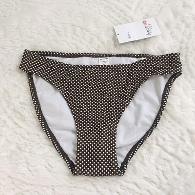 Hapari Brown And White Polka Dot Bikini Bottoms XS New With Tags