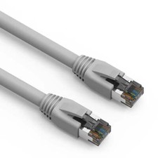15Ft CAT8 S/FTP Ethernet Network Cable Gray 24AWG