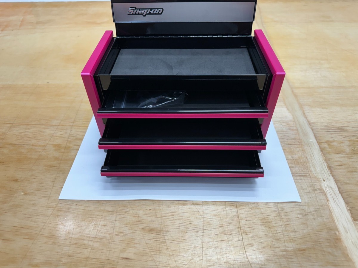 Snap-on ピンク バスケット 約48x33x26cm Snap-on Miniature Tool Box Micro Roll Cab Top Chest Pink