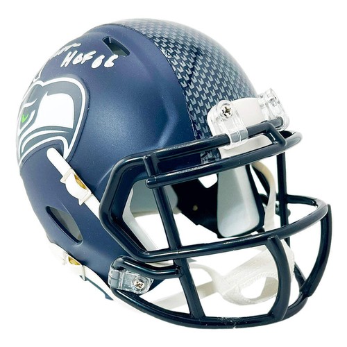 Warren Moon Signed HOF 06 Inscription Seattle Seahawks Speed Mini Football Helme - Picture 3 of 3