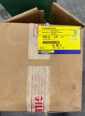 New Square D PGA PGA36080U43A 3 Pole 800 Amp 600V I-Line Circuit Breaker