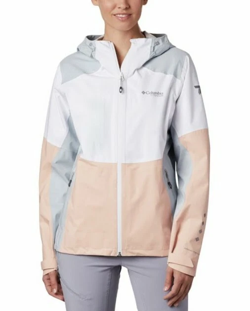 Columbia Titanium Womens Titan Pass 2.5L Shell, White-Peach Cloud-Cirrus  Grey, S | eBay