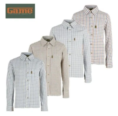Game Kids Tattersall Shirt Junior Country Check Shirt Hunting Shooting