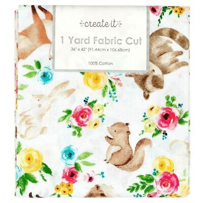 Create It Spring Pals Sewing Fabric Forest Animals Precut 36 X 42-in Cotton NEW