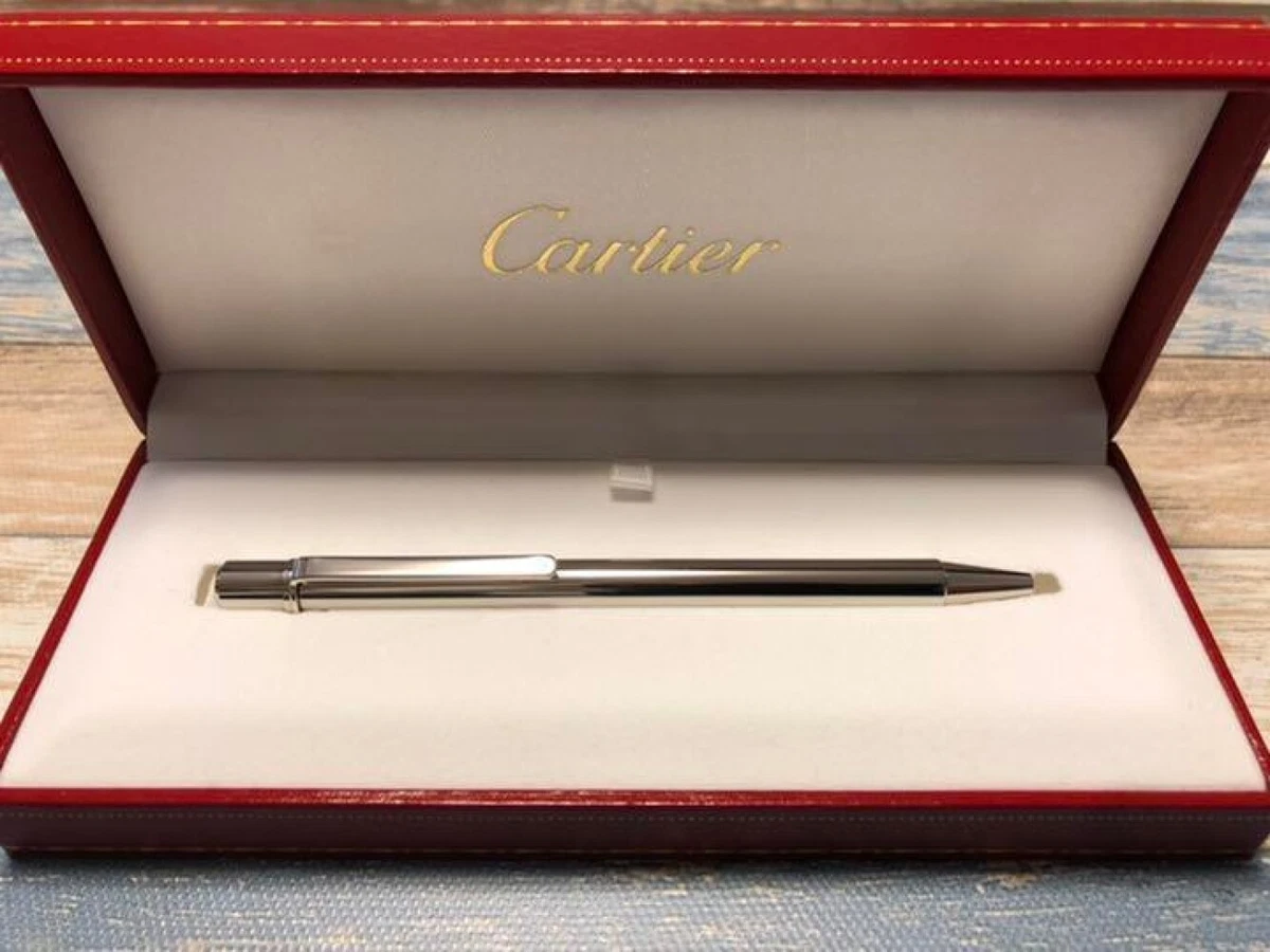 CARTIER MUST DE CARTIER BALLPOINT PEN CHROME ST150146 FROM JAPAN