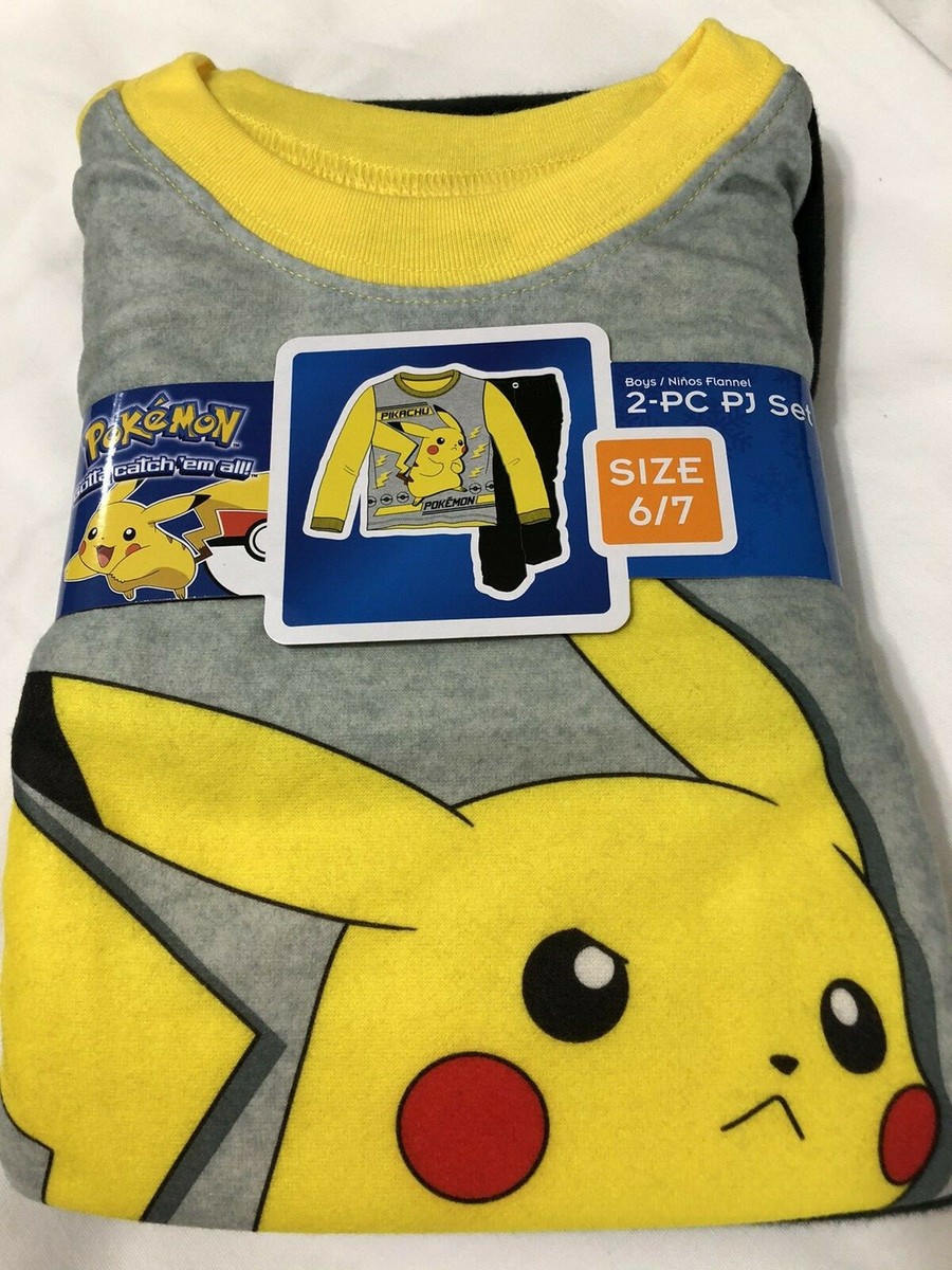 Pokemon Pikachu Boys pc flannel pajama set Size 6/7 or new