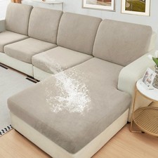 NAISI Waterproof Couch Cushion Covers Thick Velvet Fabric Washable Sofa Slipc...