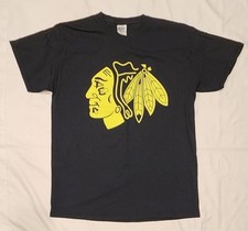 Chicago Blackhawks Neon Yellow & Black Shirt Men's Large NHL Hockey