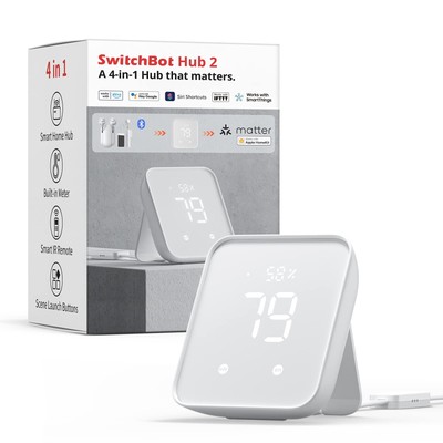 SwitchBot Hub 2 (2nd Gen), work as a WiFi Thermometer Hygrometer, IR Remote C...