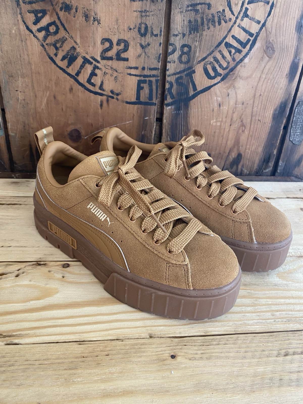 Puma Stack Mayze Brushed Suede Platform Sneakers … - image 2