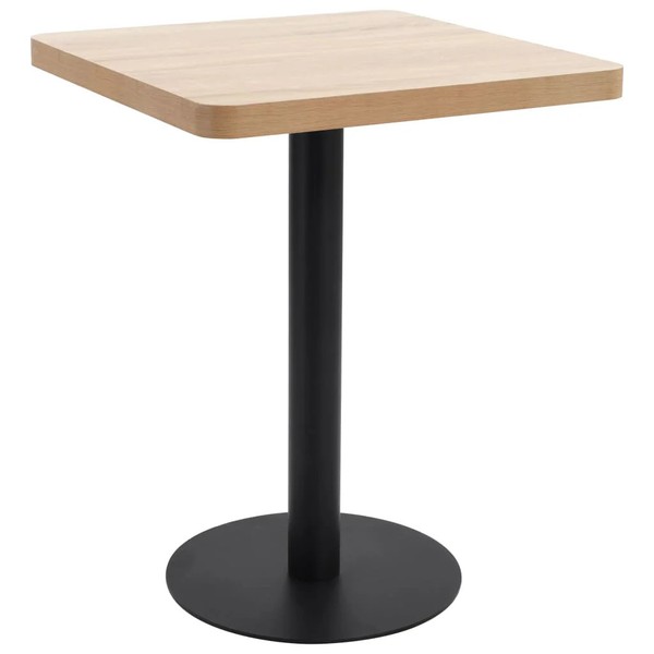 Vidaxl Bistrotisch Hellbraun 60X60 Cm Mdf Neu-image
