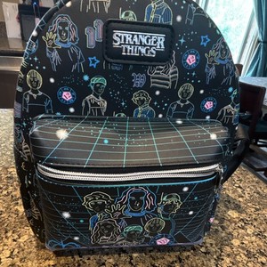 Stranger Things Black Backpack with Character Graphics TV Merchandise