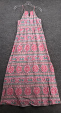 Vineyard Vines Caribbean Maxi Dress Womens 6 Pink Linen Blend Sleeveless Floral