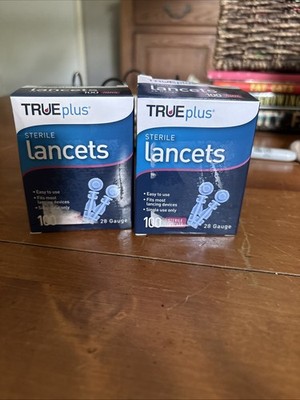 TRUEplus Universal Twist Top 28 Gauge 200 Lancets - 2 Box 100
