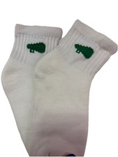 VTG Socks 9-11 Quarter Length White Green Cheerleading Sports Acrylic 90's.