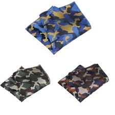 3 PCS Men Camouflage Handkerchief Party Formal Army Military Camo Pocket Square