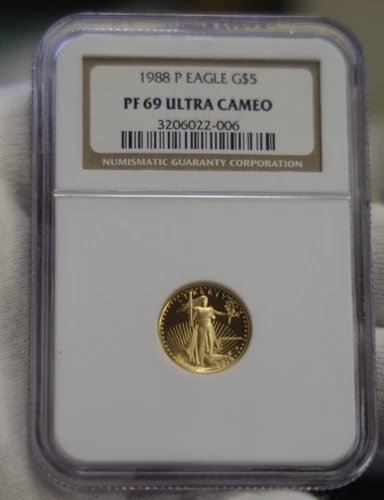 1988 P US Proof Gold Eagle $5 1/10th NGC PR69 Ultra Cameo