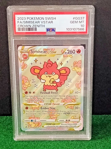 PSA 10 Simisear Vstar GG37/GG70 Pokemon Crown Zenith Galarian Gallery