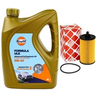 MotoröL Set Gulf Formula ULE 5W-40 4 Liter + ÖLfilter FüR Chevrolet Cruze Aveo