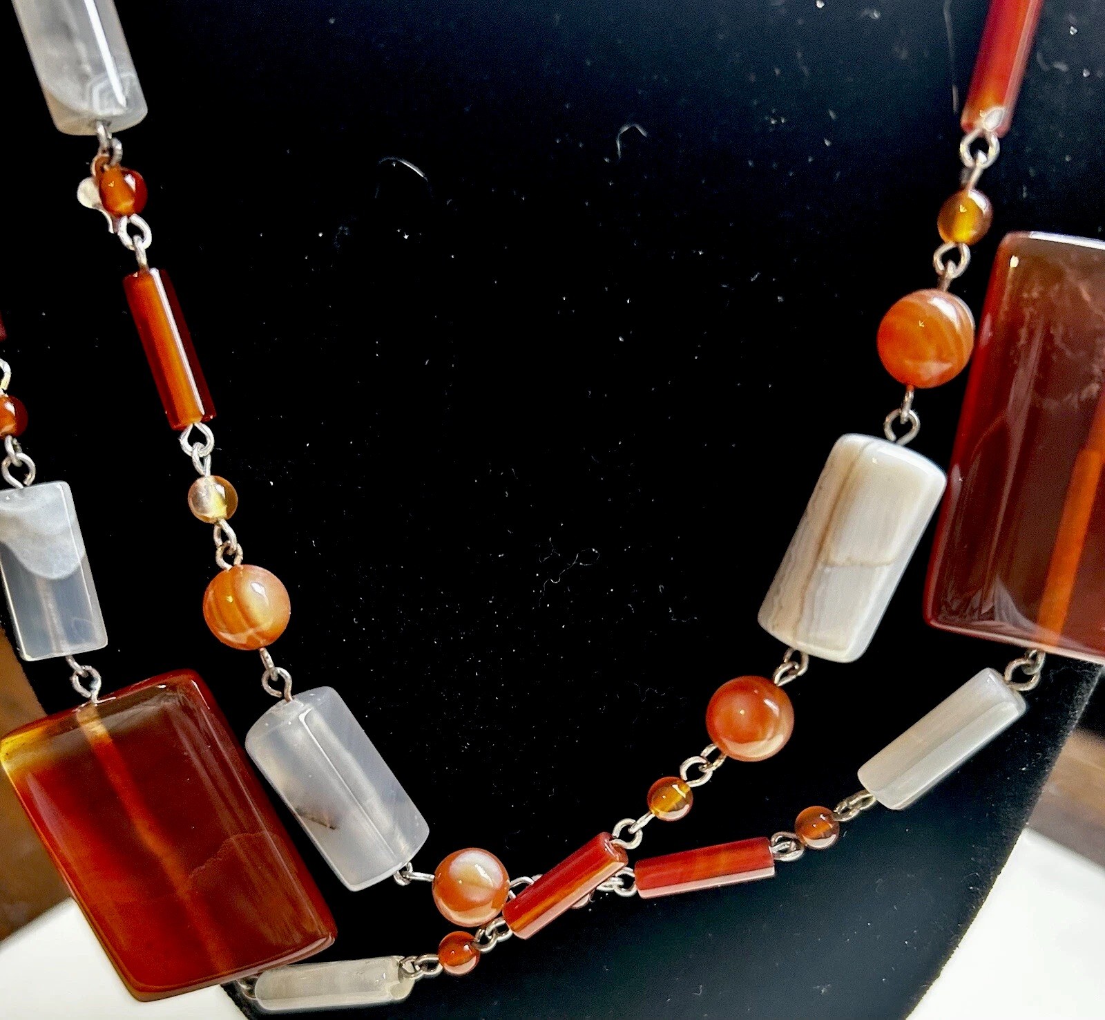 Rectangular Brown Agate, White Conical, Cylindric… - image 3