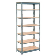 Global Industrial Heavy Duty Shelving 48"W x 18"D x 84"H With 7 Shelves Wood