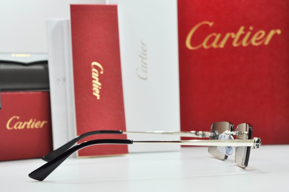 Cartier rimless sunglasses glasses decor Panthere silver Frame