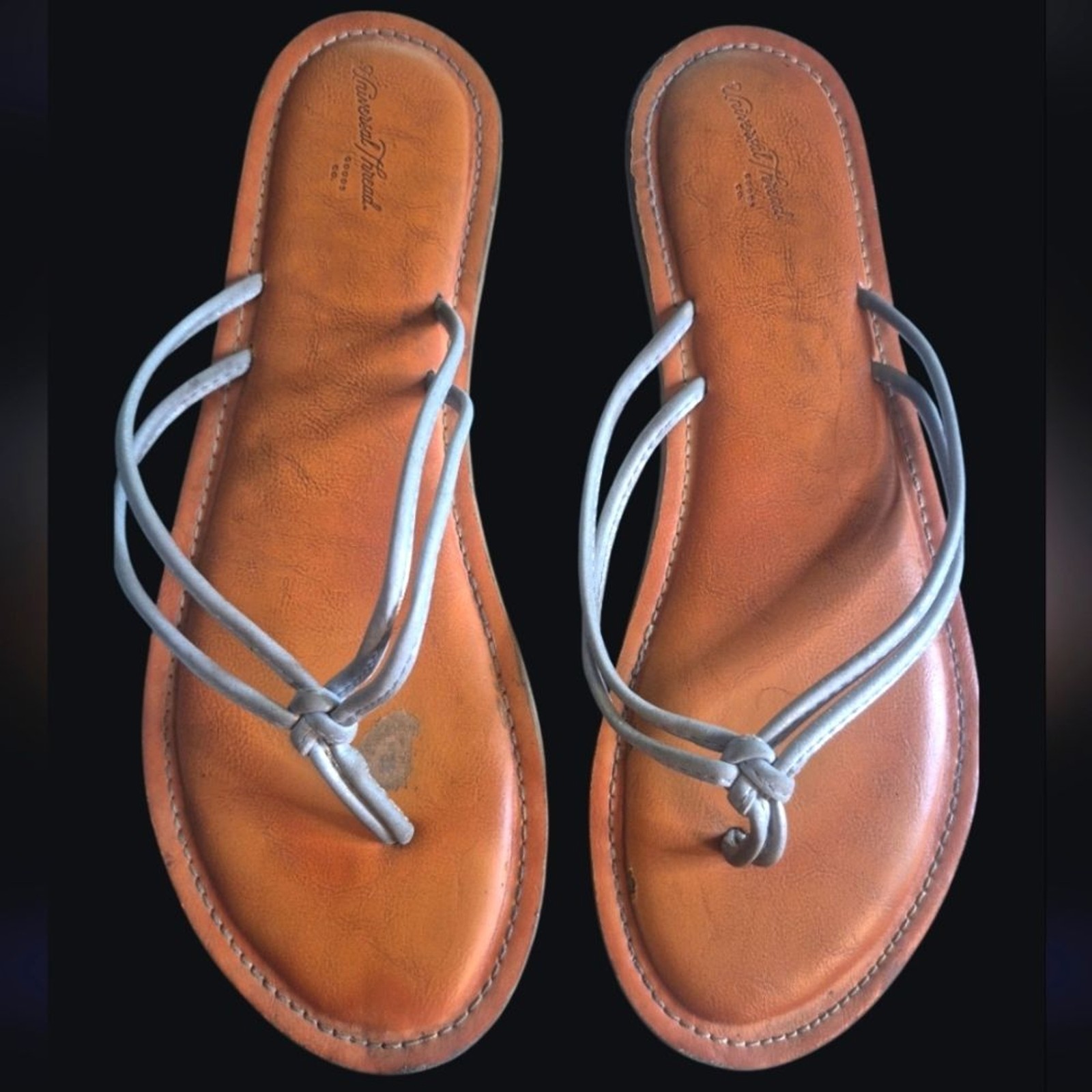 Silver Strap Universal Thread Sandals - Size 10 - image 1