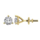 Martini Prong Set Solitaire Stud Earrings 0.80Ct Natural Diamond 14K Yellow Gold — photo 5