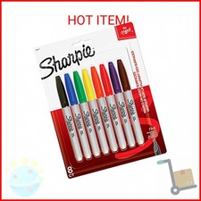 Sharpie Permanent Markers, Fine Point, 8 Pack, Assorted Colors 30217PP 