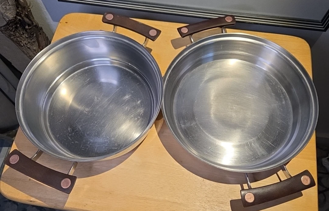 Presto Pride Copper Clad Bottom Double Handle Stainless Pan/Pot 2 No Lids
Opens in a new window or t