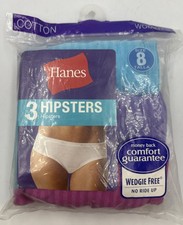 Hanes Women s Hipster Panties 3 Pack Size 8 100 Cotton Tagless Wedgie Free Mult