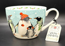 PORTOBELLO BY DESIGN Let it Snow Penguin Christmas Holiday Winter Coffee Mug New