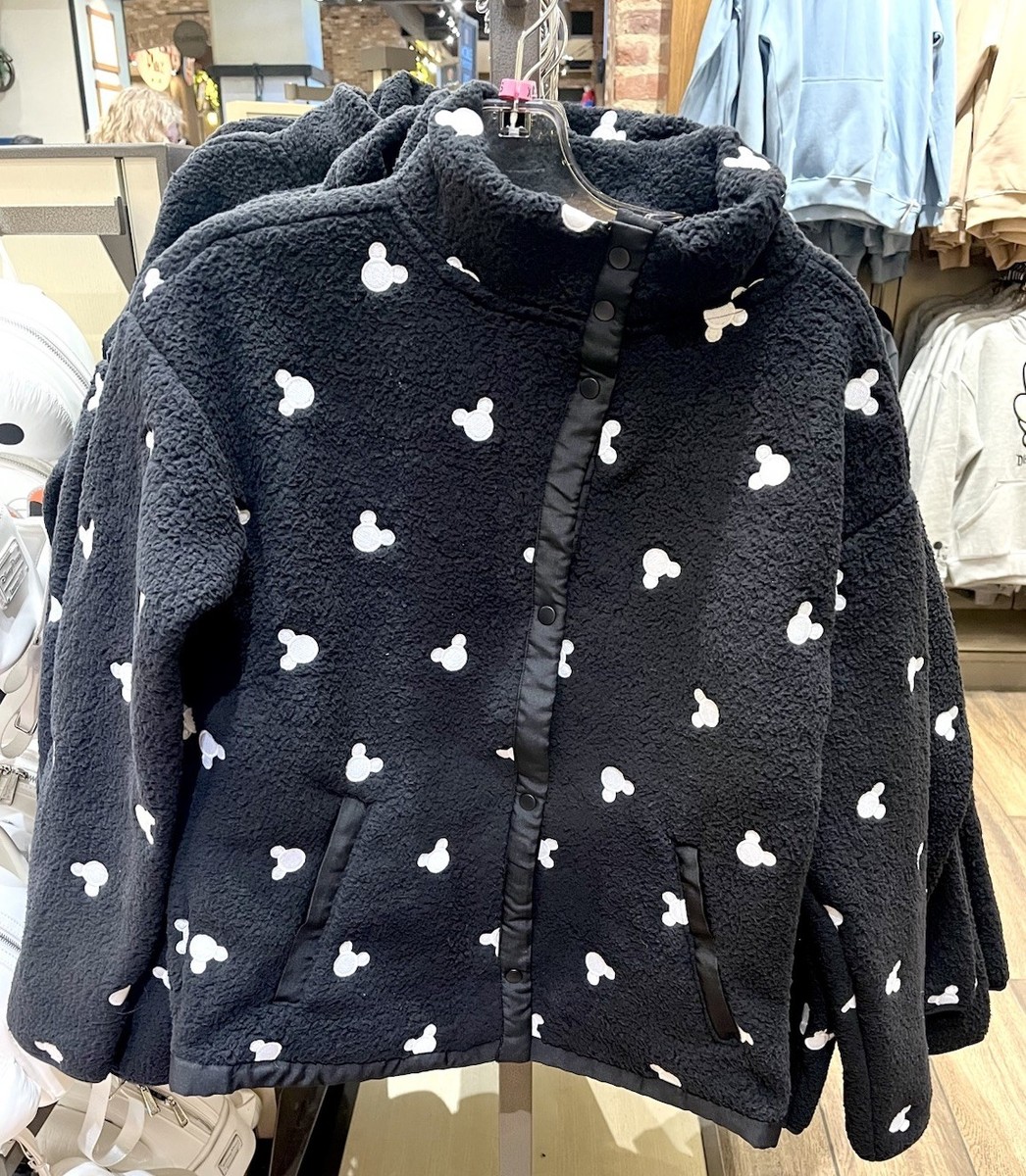 Disney Parks 2025 Disneyland Black Sherpa Mickey Jacket XS S M L