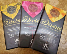 Divine Chocolate Fairtrade Mixed Flavours 90g x 3 Bars Ethical Foodie Gift