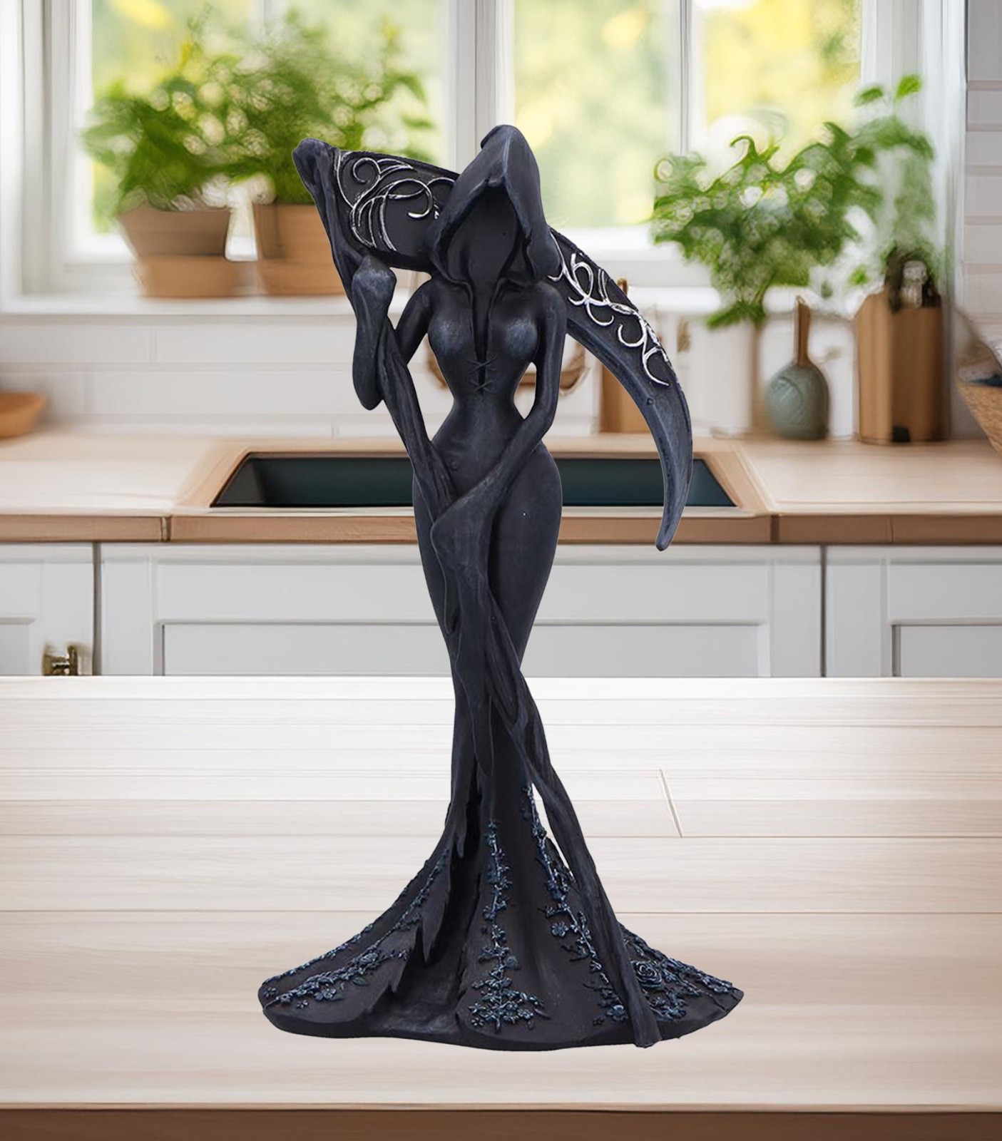 Femme Fatale Reaper Figurine Sculpture Religious Warrior New & Boxed 20cm