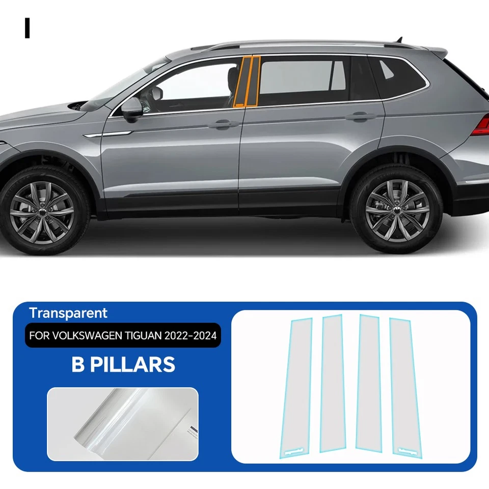 For Volkswagen Tiguan 2022-2024 Full Car PreCut Paint Protection Gloss PPF TPU - Image 4 of 4