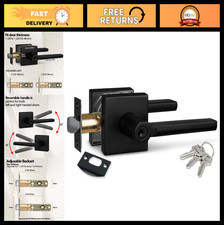 Matte Black Keyed Entry Lever Lock for Exterior Door - Secure Stylish Design