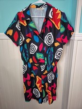 Netflix-Stranger Things/Eleven Costume-Multicolor Geometric Romper/XL/New